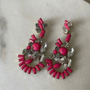 Y2K pink ‎ chandelier statement earrings